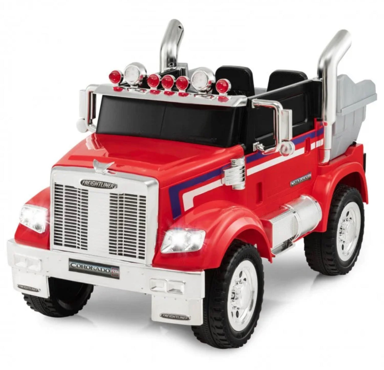 New 2025 Freightliner 12V Kids Ride on Truck / Car Upgraded 1 Seater | With Dump Box | Lights | Storage | Push To Start | Remote