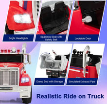 Load image into Gallery viewer, New 2025 Freightliner 12V Kids Ride on Truck / Car Upgraded 1 Seater | With Dump Box | Lights | Storage | Push To Start | Remote
