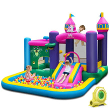 Load image into Gallery viewer, Super Cute &amp; Adorable Inflatable Unicorn Themed Bouncy Castle / House 6-in-1 Playing Area | With 735W Blower | Slide | Carry Bag |
