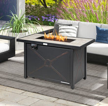 Load image into Gallery viewer, Very Relaxing Heavy-duty 42 Inch 60,000 BTU Propane Fire Pit Table With Ceramic Tabletop | Protective Cover | Lava Rocks | Gas Regulator
