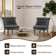 Load image into Gallery viewer, Heavy Duty Gorgeous Comfortable Modern Set Of 2 Upholstered Armless Classic Slipper Chairs | Beechwood Legs | Easy Install | Each Chair Holds 330lbs
