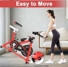 Load image into Gallery viewer, Heavy Duty Indoor Stationary Silent Belt Driven Exercise Cycling Bike For Gym, Home, Office | Fat Burning | Adjustable Handle, Seat | Comfy Seat | Cup Holder
