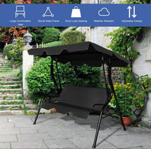 Load image into Gallery viewer, Super Relaxing 3 Person Outdoor Patio Canopy Swing With Cushioned Steel Frame | Porch Swing | Adjustable Canopy | High Weight Capacity
