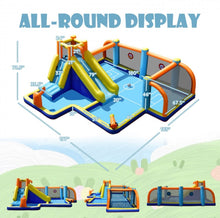 Load image into Gallery viewer, Super Fun Massive Inflatable Soccer Theme Bouncy Park Water Slide,Climbing,735W Blower,Soccer Ball,Carry Bag,Hose,Balls,Repair Kit,Water Cannon,
