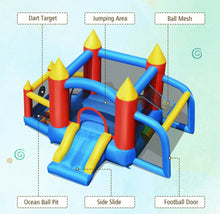 Load image into Gallery viewer, Super Cute &amp; Colourful Inflatable Kids Bouncy Slide Jumping Castle House With 740W Blower | Indoor / Outdoor,Basketball,Football,Ball Pit,Carry Bag
