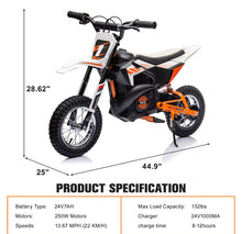 Load image into Gallery viewer, Super Cool Fast Off Road Electric 24V Kids Dirt Bike 1 Seater Upgraded 250W Motor | Up To 22 KPH | Leather Seat | Rubber Tires
