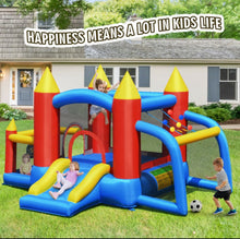 Load image into Gallery viewer, Super Cute &amp; Colourful Inflatable Kids Bouncy Slide Jumping Castle House With 740W Blower | Indoor / Outdoor,Basketball,Football,Ball Pit,Carry Bag
