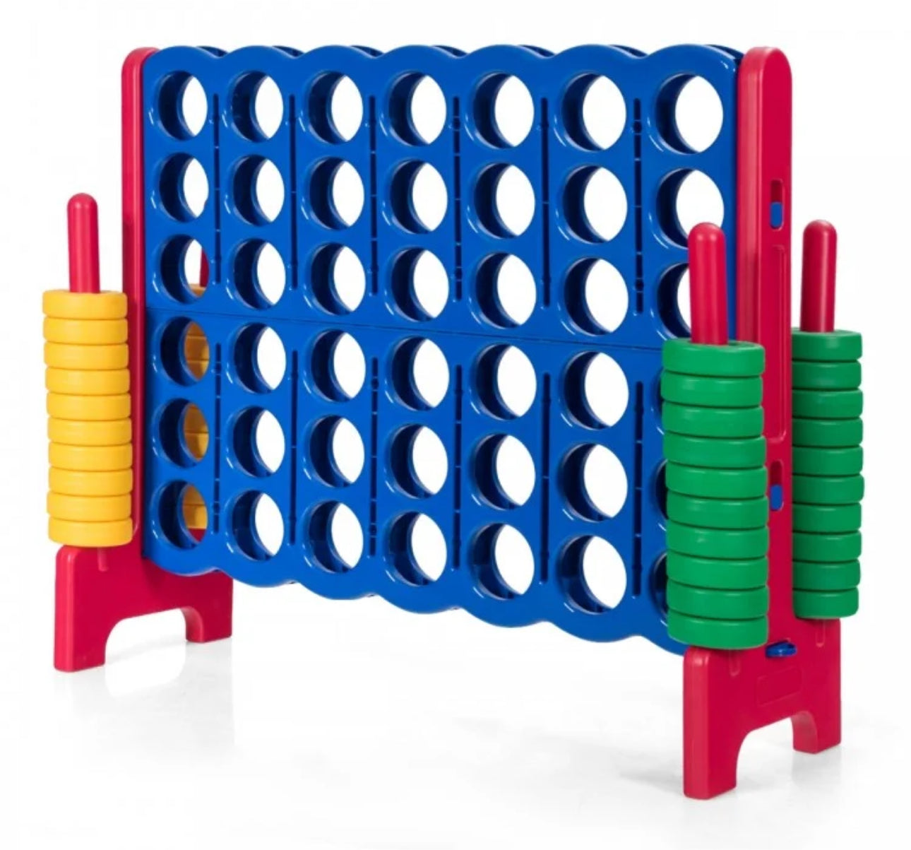 Super Cool Outdoor Fun Giant Connect 4 Style Jumbo 4-To-Score Game Set With 42 Giant Rings | Quick Release Slider | For The Whole Family | Indoor | Outdoor