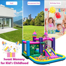 Load image into Gallery viewer, Super Cute &amp; Adorable Inflatable Unicorn Themed Bouncy Castle / House 6-in-1 Playing Area | With 735W Blower | Slide | Carry Bag |
