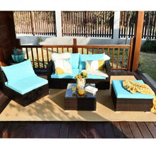 Load image into Gallery viewer, Super Relaxing 5 Pieces Patio Rattan Sectional Furniture Set With Cushions | Coffee Table
