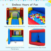 Load image into Gallery viewer, Super Fun 7-in-1 Giant Inflatable Bouncy House With Balls | 480W Blower | Slide | Ball Play Area | Jump Area | Basketball | Cool Play area | Big Entrance
