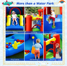 Load image into Gallery viewer, Super Cool &amp; Fun Inflatable 9-in-1 Bouncy Kids Water Park With Slide | 860W Blower | Jumping | Climbing | Ring Game | Ball Blowing | Basketball
