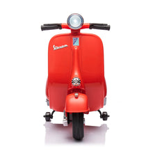 Load image into Gallery viewer, Super Cool Elegant 2025 Vespa Kids Ride On Car Motorcycle Vespa 1 Seater Scooter 12V | Music | USB Ready | LED Lights
