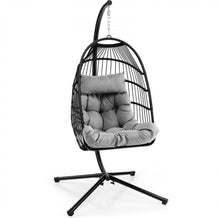 Load image into Gallery viewer, 2025 Heavy Duty Patio Hanging Egg Chair With Stand | Soft Cushion | Headrest Pillow | Waterproof Cover | Folding Basket | Water Resistant | Holds 330lbs
