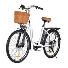 Load image into Gallery viewer, 2025 KORNORGE C6 Electric Bike, 26&quot; City Commuter E-Bike with 350W Motor, LED Headlight, Shimano 7-Speed, 3 Modes, 15.5 MPH Max Speed
