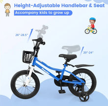 Load image into Gallery viewer, Super Cool 14” Children’s Bicycle Bike W Removable Training Wheels | Ages 3-5 | Bell | Adjustable Seat, Handlebars | Brakes | Enclosed Chain | Easy Assembly
