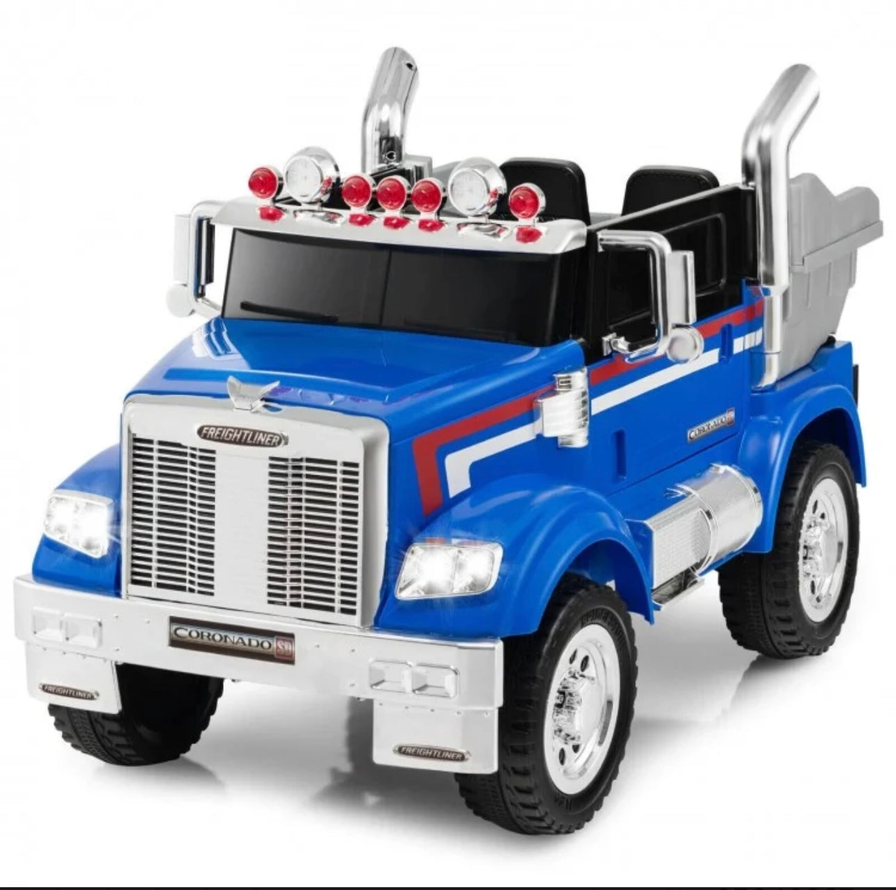 New 2025 Freightliner 12V Kids Ride on Truck / Car Upgraded 1 Seater | With Dump Box | Lights | Storage | Push To Start | Remote