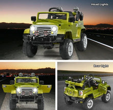 Load image into Gallery viewer, 2025 Jeep 12V Ride On Truck 1 Seater | Car For Kids | Lights | MP3 | Storage | Comfy Seat | Open Doors | Seatbelt | Remote
