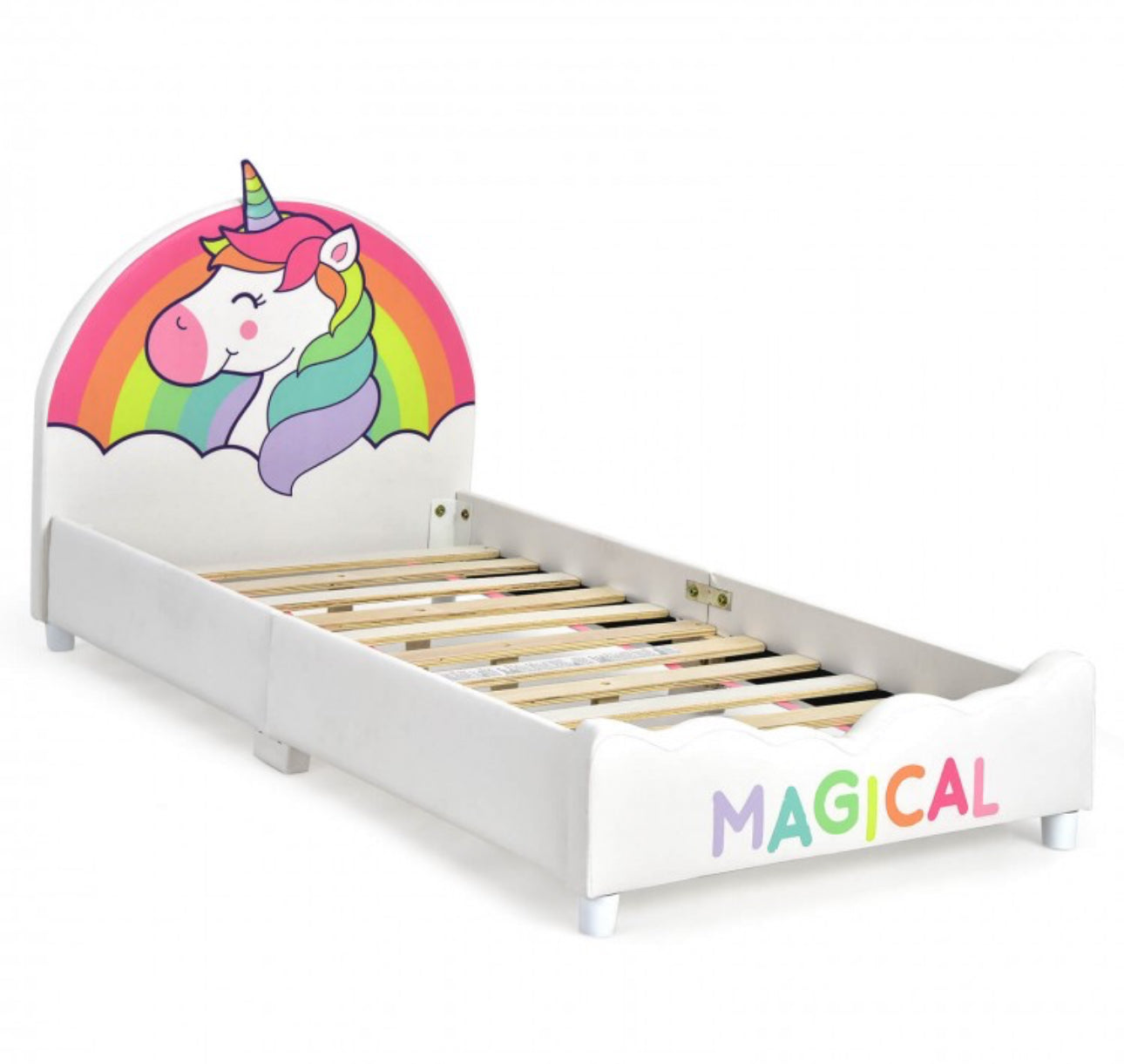 Very Adorable Children’s Twin Size Unicorn Upholstered Platform Bed