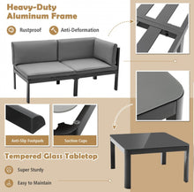Load image into Gallery viewer, Heavy Duty Comfortable Modern 3-Piece Aluminum Patio Furniture Set With 6-Level Adjustable Backrest, Rustproof, Indoor, Outdoor
