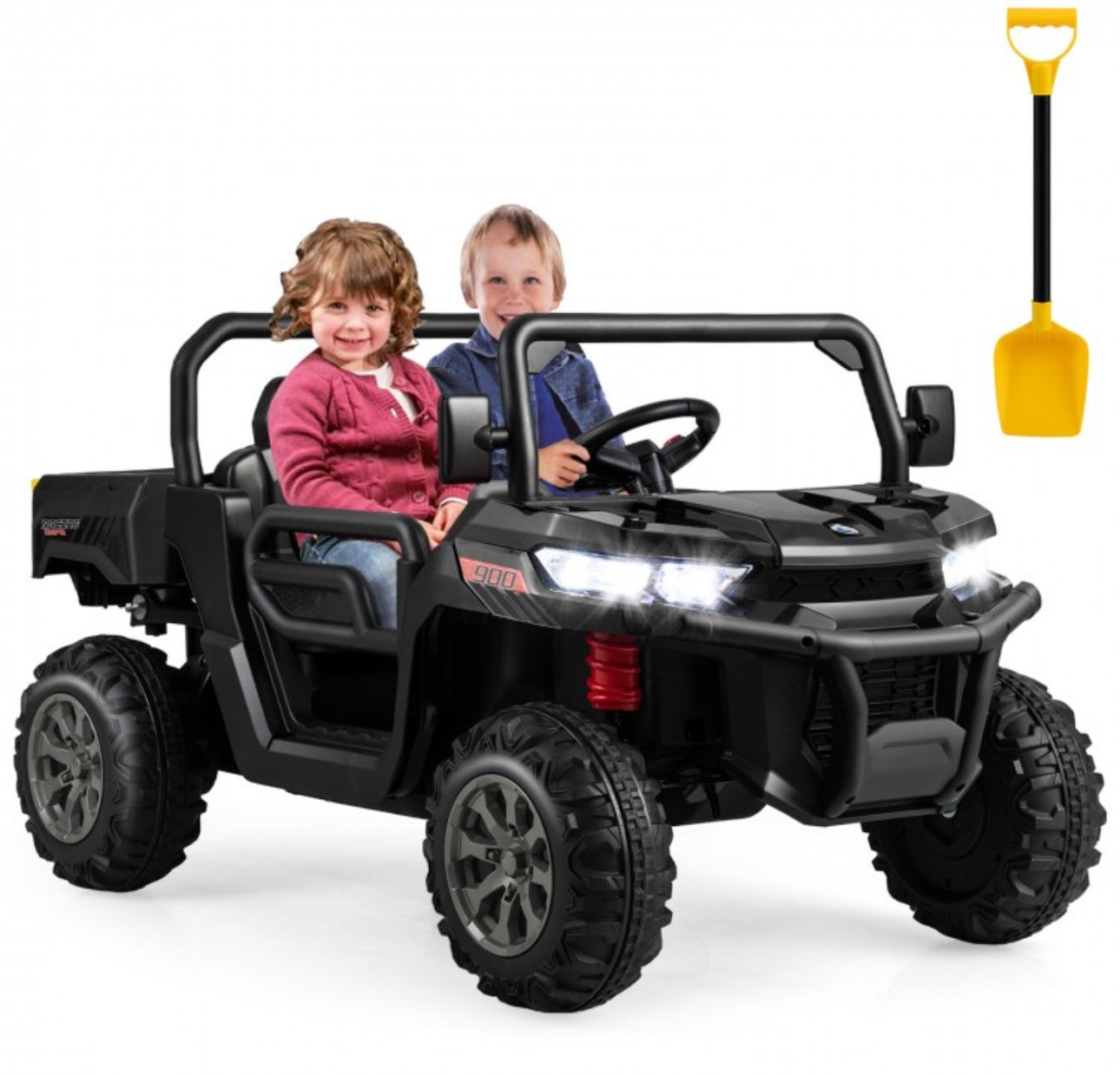 2025 Upgraded 24V Dump Truck Kids Ride On Car | Up To 8-10KPH | 2 Seater | Switch For Dump Bed | Open Tailgate | Music | 2 Of 20000 RPM Motors | Remote