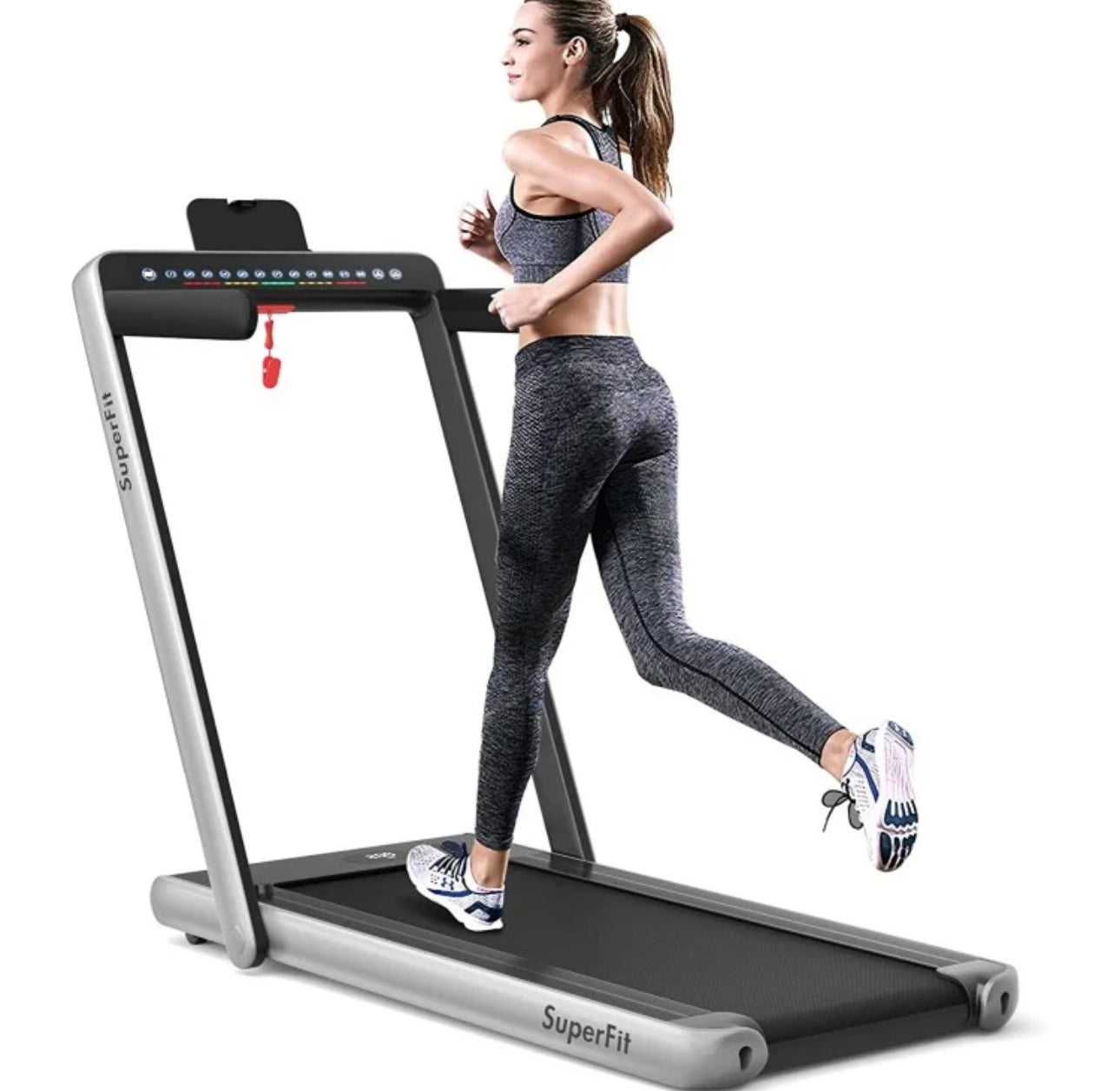 Heavy Duty Modern 2.25HP 2-in-1 Foldable Walking Pad Treadmill With Dual Display | App Control | Space Saver | Quiet Motor | High Performance Speaker | Remote Control