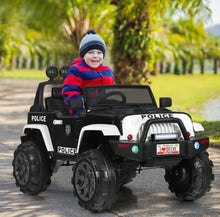 Load image into Gallery viewer, Super Cool Jeep Style 12V Electric Kids Ride On Car 1 Seater | LED Lights | Horn | Open Doors | Transport Handle | Slow Safety Start | Suspension | Remote
