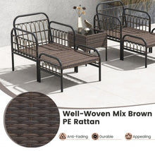 Load image into Gallery viewer, Very Relaxing Heavy Duty Beige 5-Piece Patio Rattan Conversation Set With Ottomans | Coffee Table | Comfy Cushions
