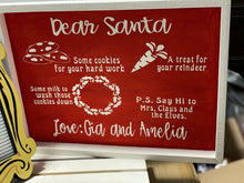 Load image into Gallery viewer, Custom Dear Santa Painted Wood Tray |. Family Memories | Hand Painted
