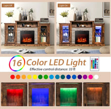 Load image into Gallery viewer, Heavy Duty Elegant Modern Fireplace TV Stand With 16-Colour LED Lights For TVS Up To 65Inch | Smart App Control | Heats Up To 400Sq.ft Room
