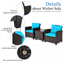 Load image into Gallery viewer, Super Relaxing 3-Piece Heavy Duty Rattan / Wicker Patio Furniture Set With Washable Cushions | Waterproof | 6 Colours
