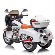 Load image into Gallery viewer, Super Cool 2025 Three-Wheeled Motorcycle Ride On Car | 12V | 2 Speeds | Lights | Music | Storage | Ages 3-8
