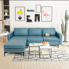 Load image into Gallery viewer, Elegant Modern Heavy Duty Comfortable L-Shaped Sectional Sofa Couch With Reversible Chaise | 2 USB-Ports | Thick Seat Cushions | Ottoman
