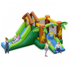 Load image into Gallery viewer, Super Fun Jungle Theme Bouncy Castle House With 750W Blower | Heavy Duty | Waterproof | Indoor | Outdoor | Tear Resistant | Trampoline | Climbing Wall | Long Slide
