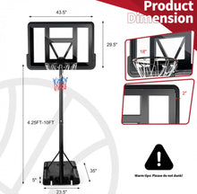 Load image into Gallery viewer, Super Fun Heavy Duty Adjustable Portable Basketball Net Hoop Stand | Shatterproof Backboard | Wheels | 4FT-10FT |
