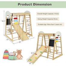 Load image into Gallery viewer, Super Fun 8-in-1 Heavy Duty Climber Playground Play-set For Kids With Slide | Climbing Net | Slide | Rock Climbing | Monkey Bars | Abacus Game | Swing | Drawing Board
