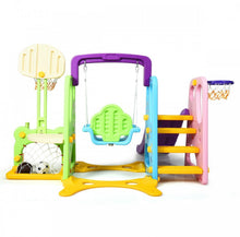 Load image into Gallery viewer, Super Fun 6-in-1 Playground Set | Basketball | Slide | Swing | Soccer | Ring Toss
