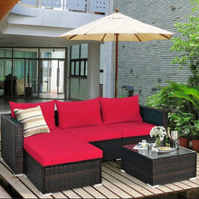 Load image into Gallery viewer, Super Relaxing 5 Pieces Patio Rattan Sectional Furniture Set With Cushions | Coffee Table
