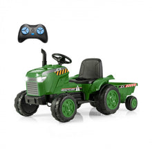 Load image into Gallery viewer, Super Cool 12Volt 2025 Kids Ride On Car Tractor With Trailer | USB | Lights | Horn | Radio | 3-7KPH Approx | Ages 3-8 | Remote
