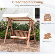 Load image into Gallery viewer, Heavy Duty Comfortable Patio Outdoor 2-Seater Swing Bench | Heavy Duty Frame | Sturdy Metal Hanging Chains | Porch Canopy Swing | Waterproof
