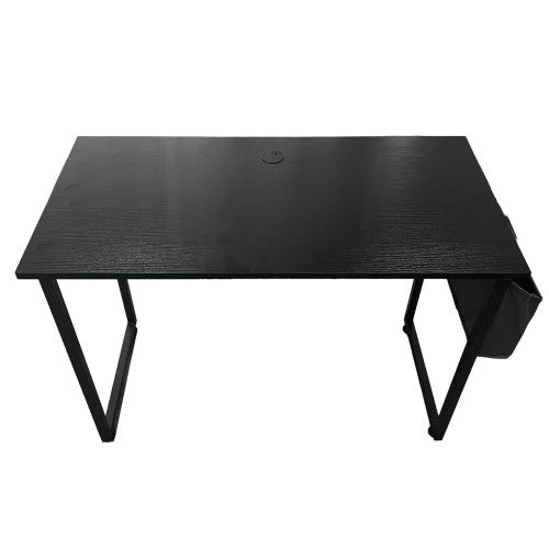 Classy Computer Desk, 100 x 50cm Modern Style Study Desk with Side Storage Bag for Home, Office (Black)