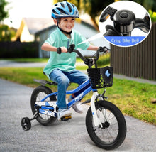 Load image into Gallery viewer, Super Cool 14” Children’s Bicycle Bike W Removable Training Wheels | Ages 3-5 | Bell | Adjustable Seat, Handlebars | Brakes | Enclosed Chain | Easy Assembly
