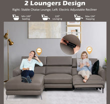 Load image into Gallery viewer, Heavy Duty Elegant Comfortable Leather Air Power Reclining Sectional Sofa Couch With Adjustable Headrests | Electric Recliner | Modern
