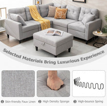 Load image into Gallery viewer, Gorgeous Heavy Duty Relaxing L-Shaped Sectional Corner Sofa Couch Set With Storage Ottoman | Wide Armrest | Thick Cushions | Tufted Design
