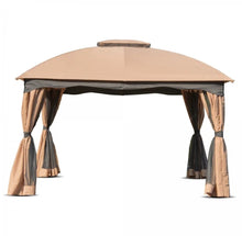 Load image into Gallery viewer, Beautiful Heavy Duty 12x10 Ft Outdoor Patio Canopy Double Vented Steel Gazebo | Double Rooftop | 120sf | Steel Frame
