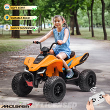 Load image into Gallery viewer, 2025 McLaren MCL 35 Kids Ride On ATV Car 12V Quad | LED Lights | Music | Suspension | Ages 3-8 | Speed 3-7KPH
