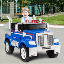 Load image into Gallery viewer, New 2025 Freightliner 12V Kids Ride on Truck / Car Upgraded 1 Seater | With Dump Box | Lights | Storage | Push To Start | Remote
