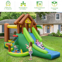 Load image into Gallery viewer, Super Fun Jungle Theme Bouncy Castle House With 750W Blower | Heavy Duty | Waterproof | Indoor | Outdoor | Tear Resistant | Trampoline | Climbing Wall | Long Slide
