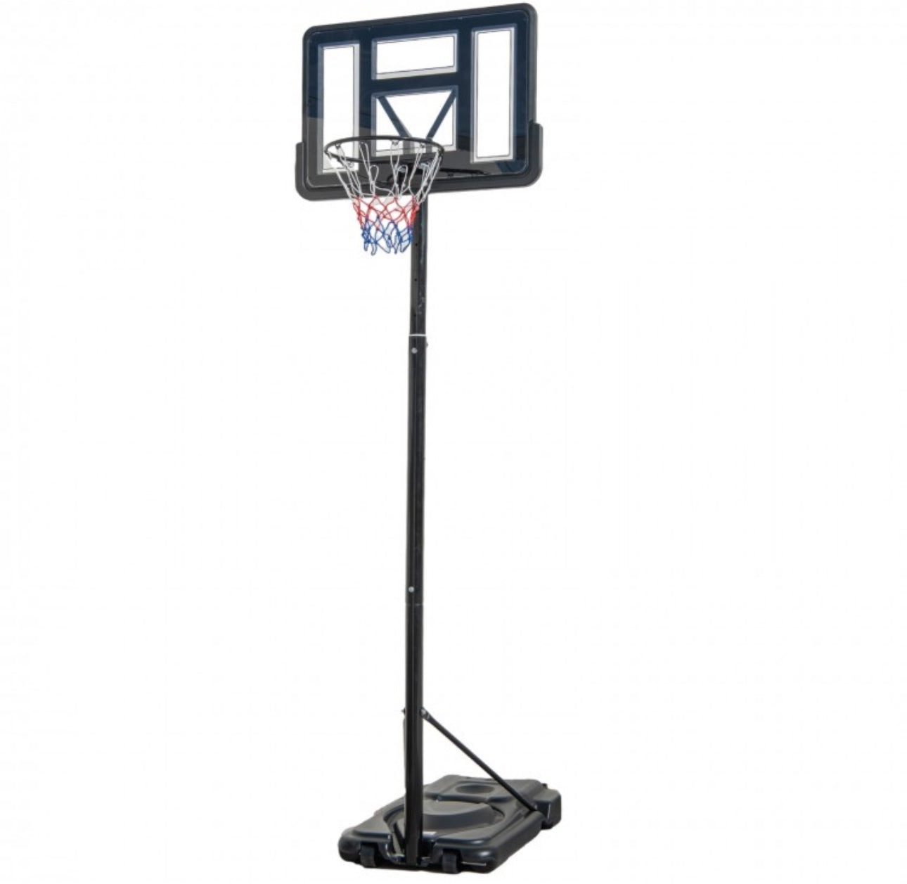 Super Fun Portable Basketball Net Hoop With 9- Position Height Adjustment | Heavy Duty Design | Built In Smooth Wheels | Shatterproof Backboard