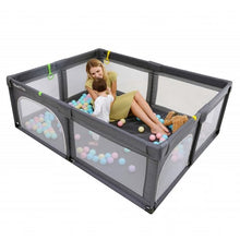 Load image into Gallery viewer, Adorable Baby Playpen, 190 x 150 cm Large Playyard, Reliable Kids Activity Center W Anti-Slip Suckers and Super Soft Breathable Mesh for Babies, Toddlers (Dark Grey)
